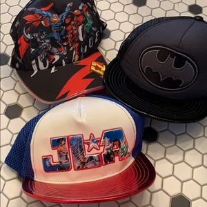BATMAN & JUSTICE LEAGUE Boys Baseball Caps Hat Set